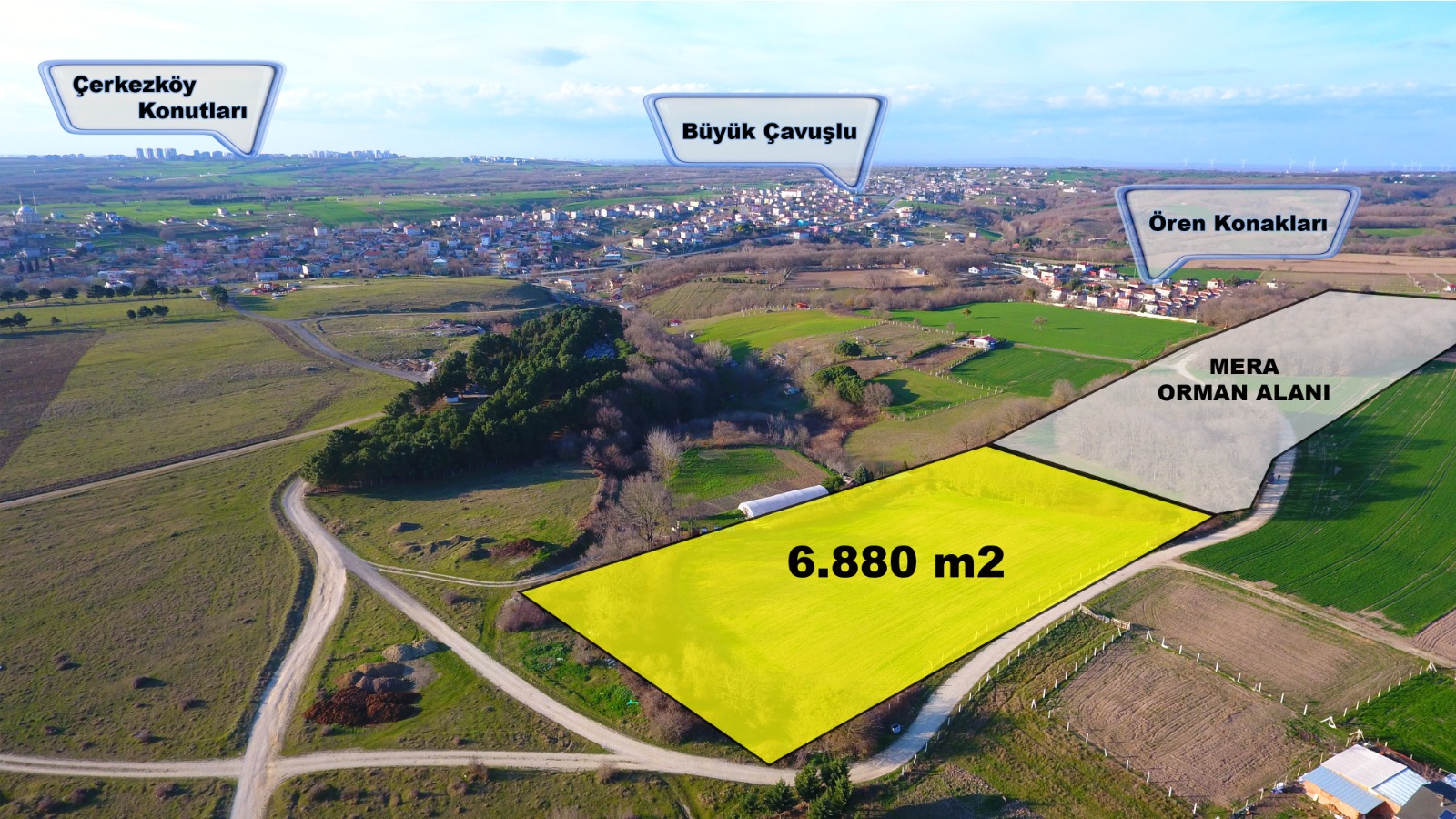 EGE GAYRİMENKUL'DEN BÜYÜKÇAVUŞLU'DA 6900 M2 ARAZİ